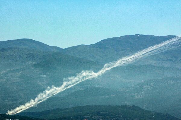 Rockets leave smoke trails