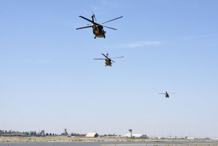 AAF UH-60 Black Hawk helicopters performed their first operational mission on 7 May 2018. (438th Air Expeditionary Wing)