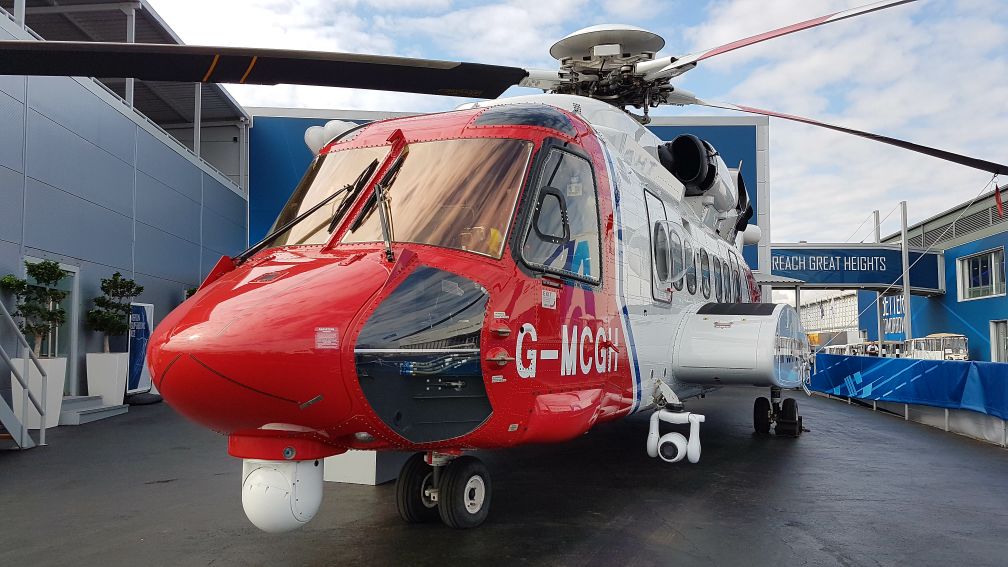 Seen at the Farnborough Airshow in 2018, the S-92 is to be offered in an enhanced configuration. Retrofitted aircraft will be designated S-92A+, while new-builds will be S-92B. (IHS Markit/Gareth Jennings)