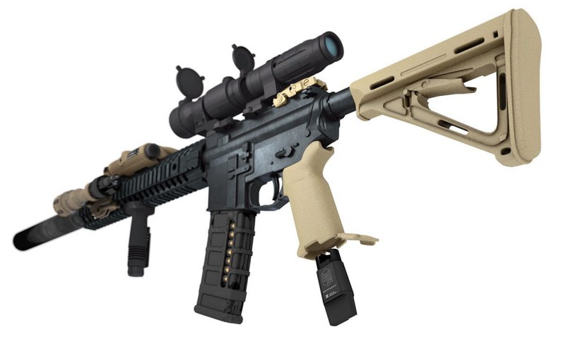 Secubit’s Smart Counter, which can be inserted into the pistol grip of an assault rifle, can augment existing BMS solutions such as USSOCOM’s ATAK. (Secubit)