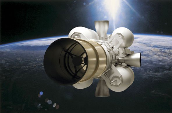 An artist’s rendition of the GMD exo-atmospheric kill vehicle. (Raytheon)