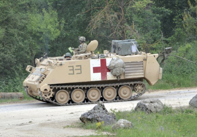 The US Army is converting some of its M113 armoured personnel carriers into armed robotic platforms. The service plans conduct its first RCV experiment in fiscal year 2020. (IHS Markit/Patrick Allen)