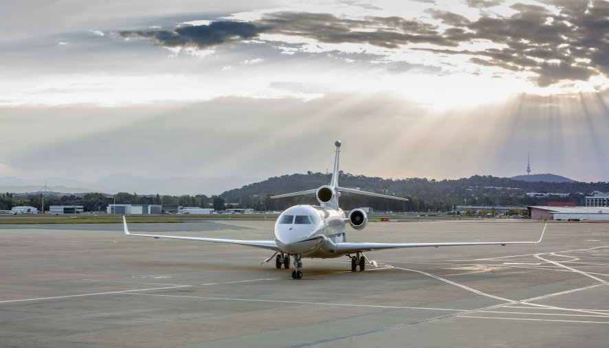 The RAAF has received the first of three leased Dassault Falcon 7X aircraft, the DoD announced on 16 April. (Commonwealth of Australia)