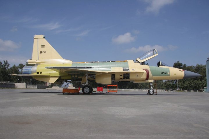 One of the latest JF-17 Block II aircraft to come off the production line at PAC Kamra. (Alan Warnes)