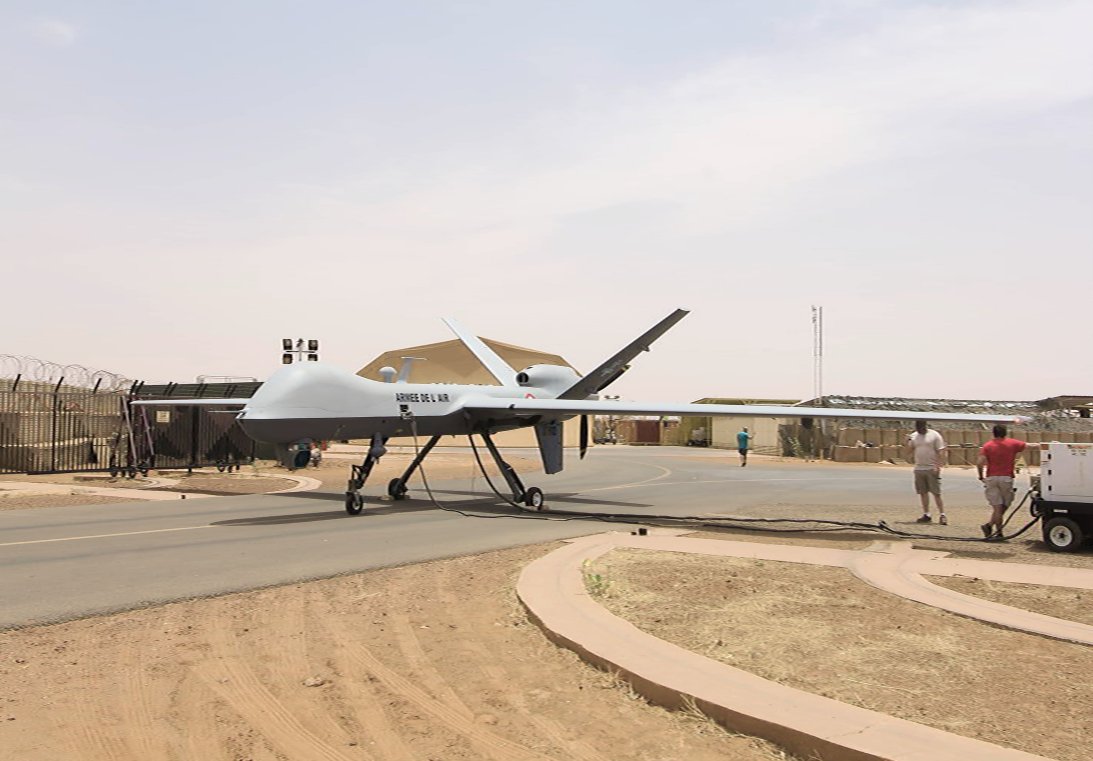 France maintains three MQ-9 Reapers in Niamey, Niger. The UAVs are in high demand in Africa's Sahel region, where they fulfill a wide range of ISR missions. The introduction of an armament onto these platforms by the end of the year in the form of the GBU-12 laser-guided bomb will surely increase their tempo of operation. (Frederic Lert)