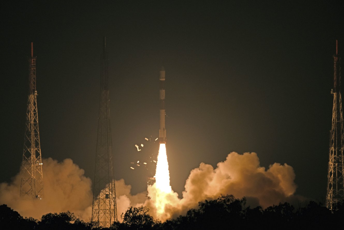 India’s PSLV-C46 launch vehicle put RISAT-2B, a radar-imaging Earth-observation satellite, into orbit on 22 May. (Via PIB)