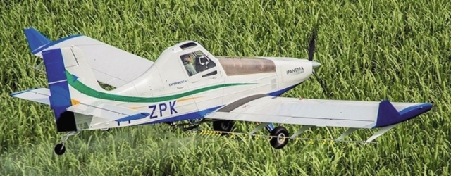 Embraer and WEG are teaming to develop an electric propulsion testbed using Embraer's Ipanema agricultural sprayer. (Embraer)