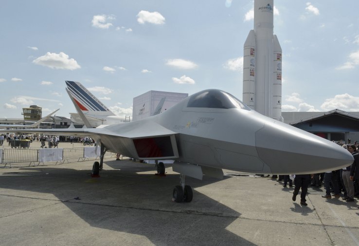 A full-scale mock-up of the Turkish Fighter was unveiled on the first day of this year's Paris Air Show. (IHS Markit/Patrick Allen)