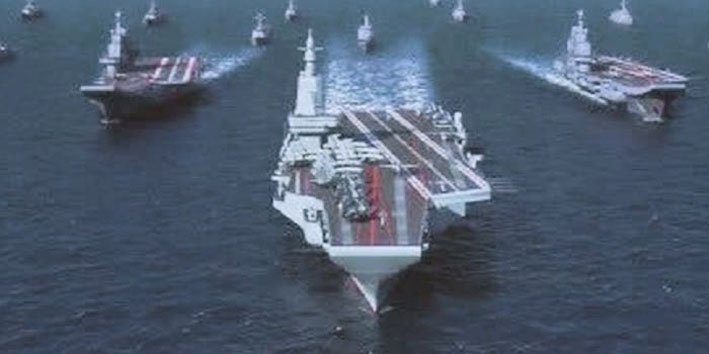 China’s CSSC and CSIC have announced plans to merge. The two corporations dominate China’s programmes to build strategic naval assets including its third aircraft carrier (pictured above, centre, in a computer-generated image). (Via China Daily)