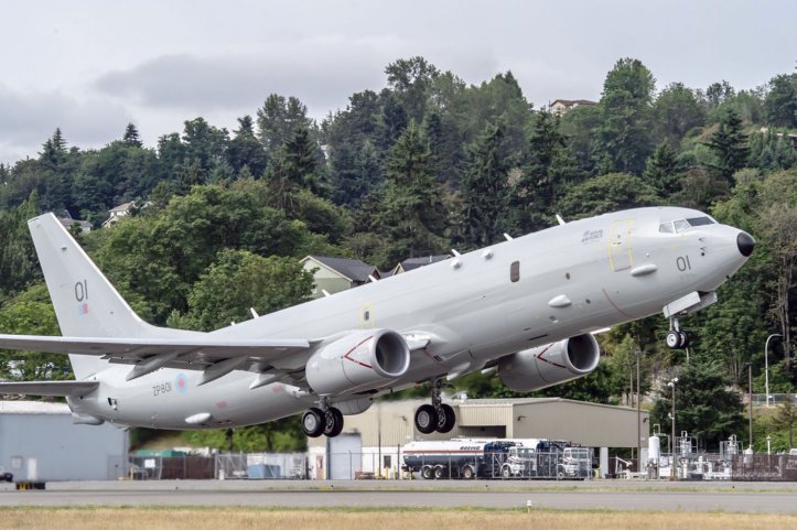 The first Boeing P-8A Poseidon MRA1 for the UK Royal Air Force made its maiden flight on 13 July. (Crown Copyright)