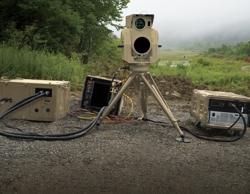 Boeing’s tripod-based Compact Laser Weapon System (CLWS). The company will participate in a future USAF high-energy laser device demonstration. (Boeing)