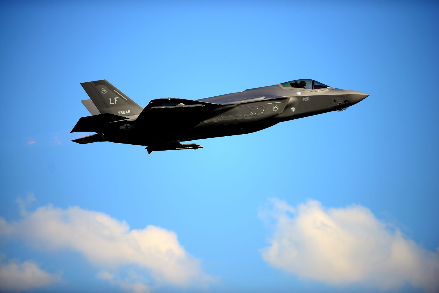 An F-35A Lightning II taking off on the first day of Exercise ‘Astral Knight 2019’ at Aviano Air Base, Italy, on 3 June 2019. (USAF/Airman 1st Class Caleb House)