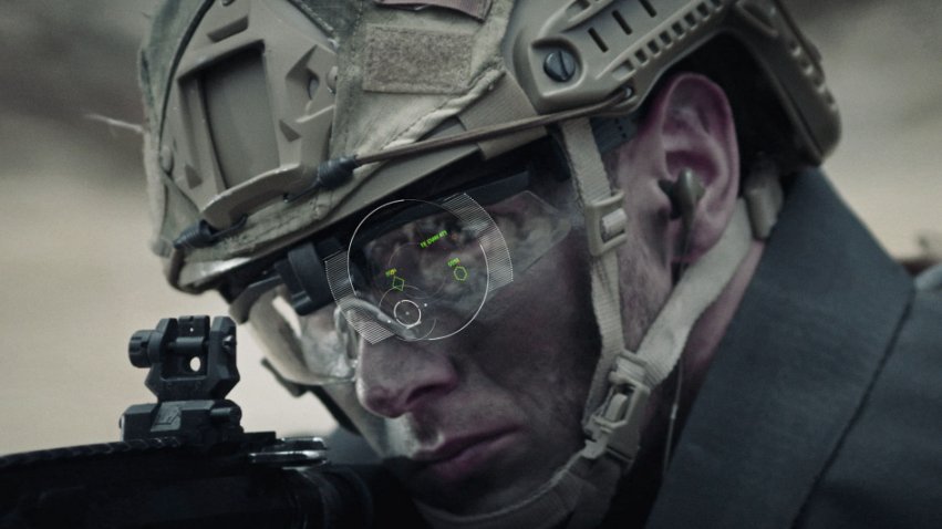 SmartEye is a C2 display integrated into ballistic eyewear to provide soldiers with an augmented reality display of the battlefield. (Elbit Systems)