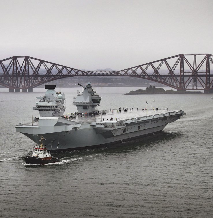 
        The UK’s newest aircraft carrier,
        Prince of Wales
        , sailed from Rosyth Dockyard for the very first time on 22 September 2019 to begin initial sea trials. Some observers in the UK defence establishment worry that the UK has often funded high-profile prestige projects at the expense of less-glamourous enabling or support capabilities.
       (Crown Copyright)