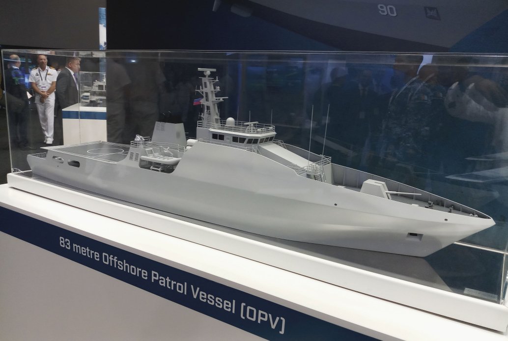 Austal’s proposal for the Philippine Navy’s Offshore Patrol Vessel Acquisition Project on display at Pacific 2019. (IHS Markit/Ridzwan Rahmat)