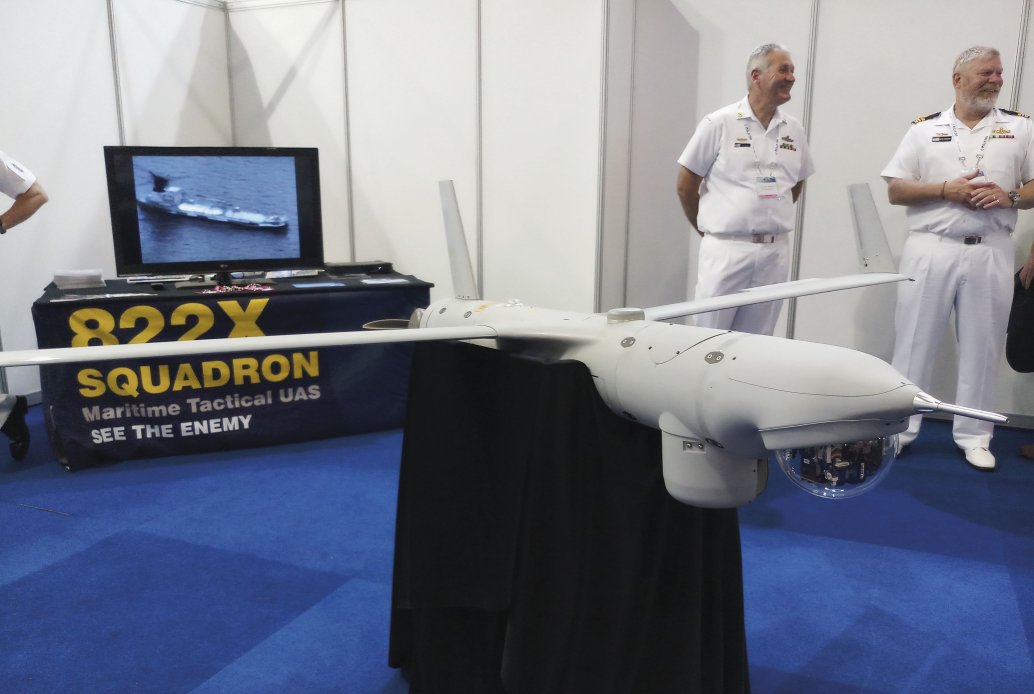 A ScanEagle UAV unit on display at Pacific 2019 (IHS Markit/Ridzwan Rahmat)