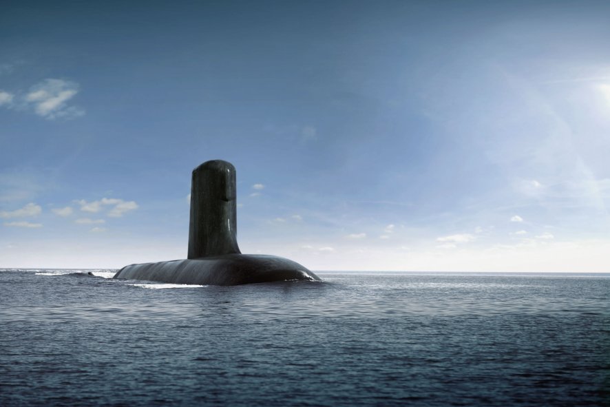 An artist's impression of the Shortfin Barracuda Block 1A submarine design that has been selected to meet Australia's Future Submarine requirement under the Sea 1000 programme. (Naval Group)