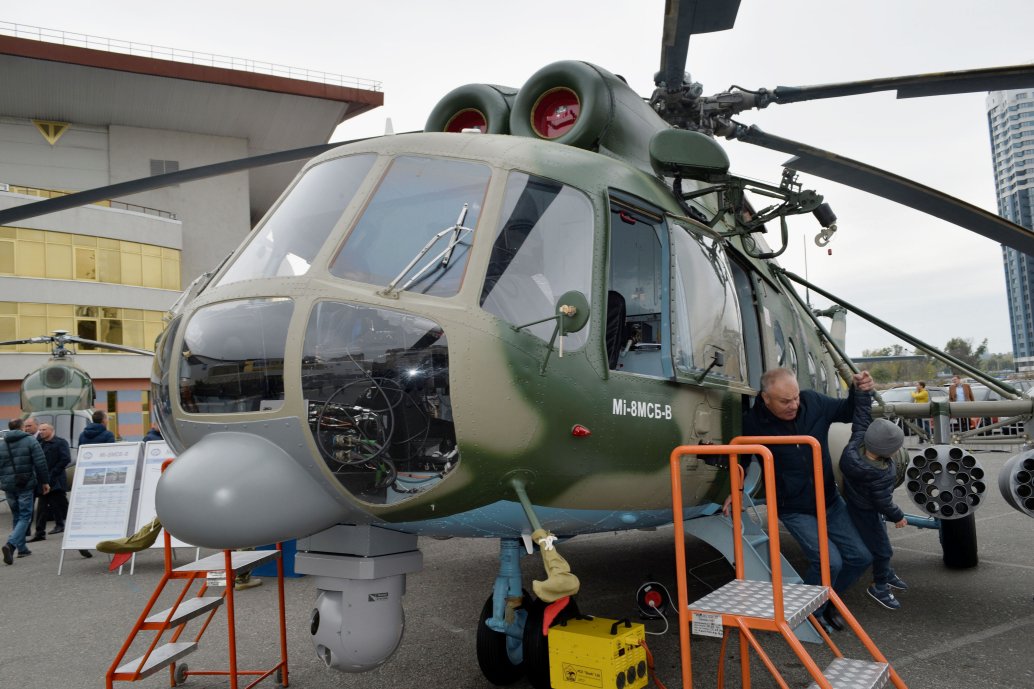 Ukraine’s Mi-8MSB-V, a comprehensive upgrading of the original Mi-8/17, as displayed during the 8-11 October Arms and Security expo in Kiev. (Reuben Johnson)