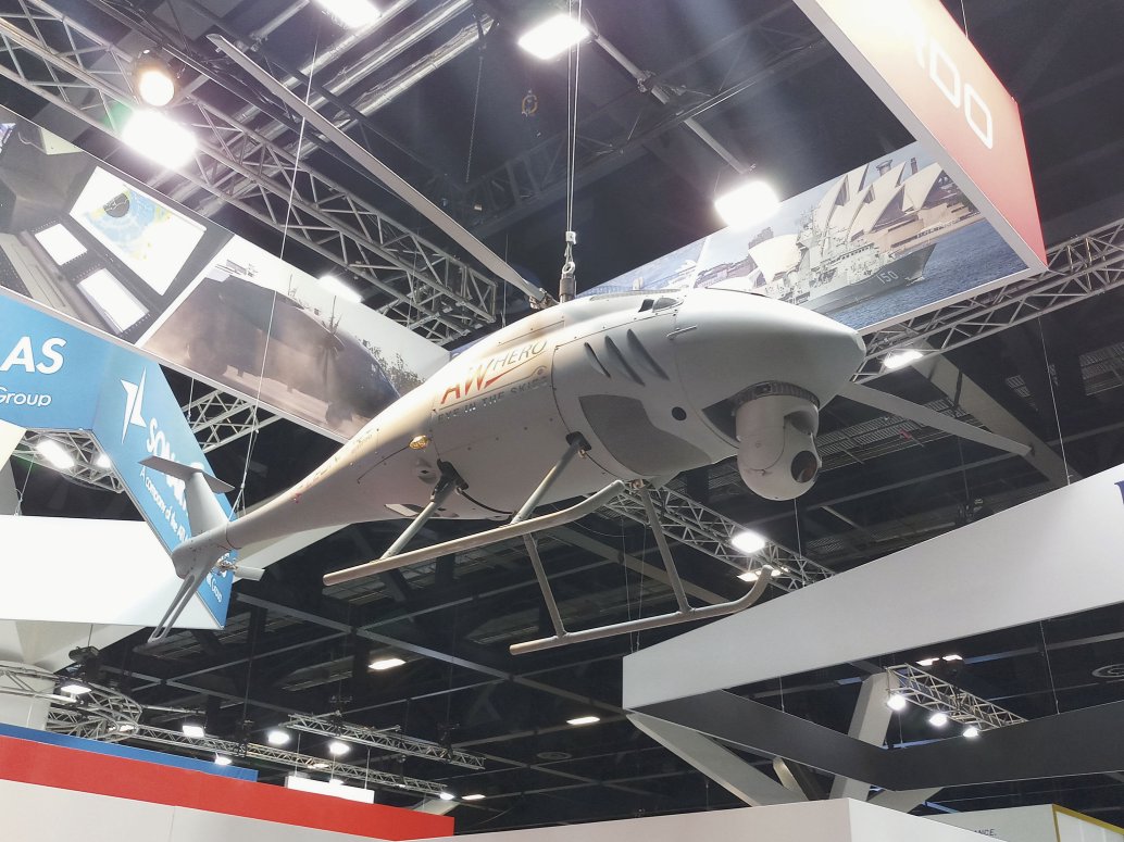 A mock-up of the AWHero on display at Pacific 2019 (IHS Markit/Ridzwan Rahmat)