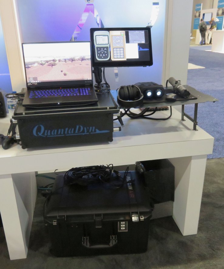 Quantadyn’s new QFires PT-150, which will provide the portable element of the UK’s JFST programme, displayed at I/ITSEC 2019. (Credit: Giles Ebbutt)