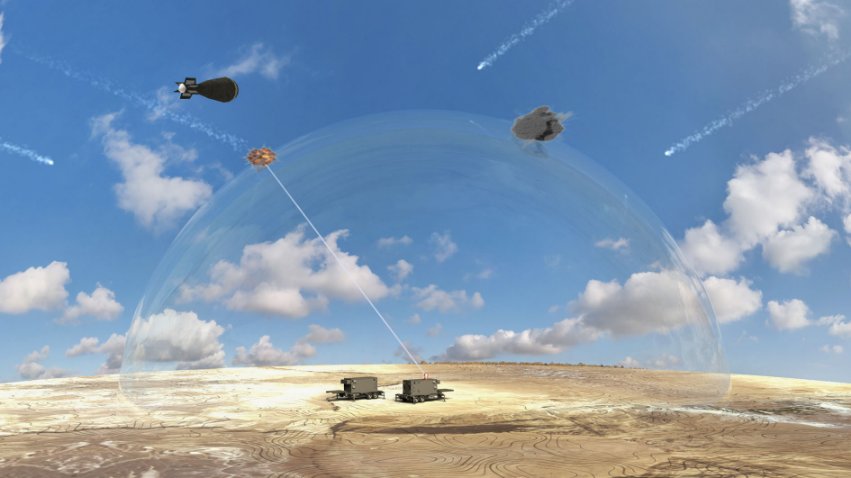 A computer-generated image of the ground-based air defence laser the Israelis will develop with the new technology. (Israeli Ministry of Defense)