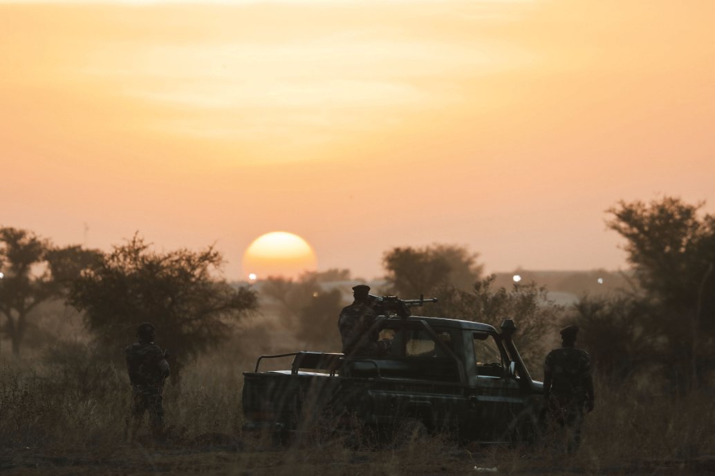 Nigerien soldiers on patrol near Niamey in December 2019. (Ludovic Marin/POOL/AFP via Getty Images)
