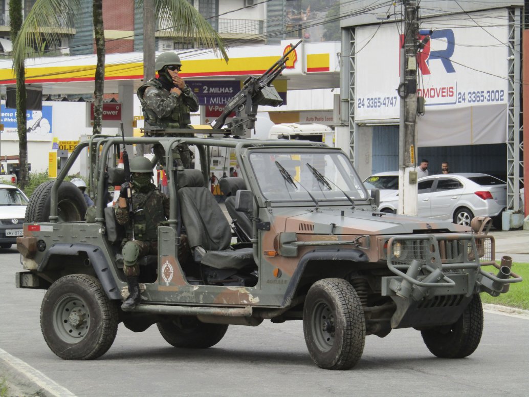 The Marruá Rec vehicle, armed with 7.62×51 mm MAG 58 machine gun, is largely used within the SISFRON system to patrol Brazil’s land border. (Victor Barreira)
