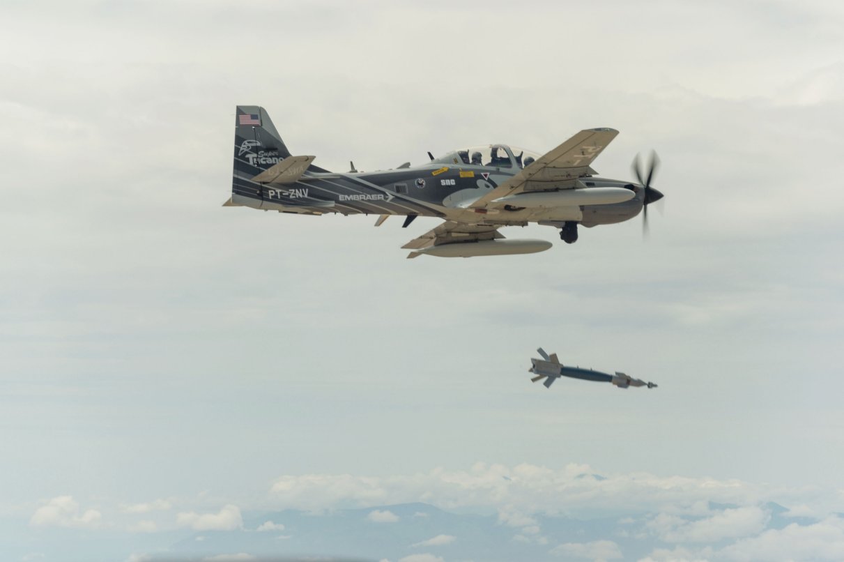 The A-29 Super Tucano is one of several platforms that would satisfy the new Armed Overwatch requirement of the USSOCOM. (US Air Force)