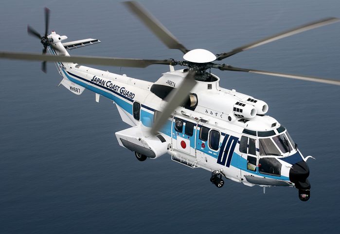 An H225 helicopter in service with the Japan Coast Guard. The service has ordered two more aircraft of the type. (Airbus Helicopters)